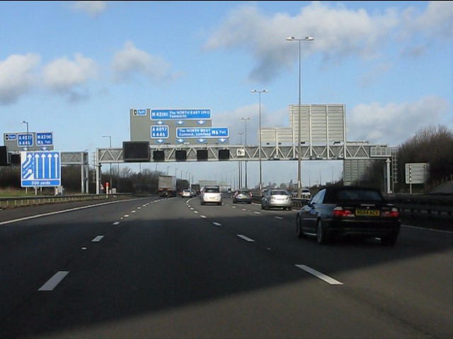 M42/ M6 (Toll) at M42 junction 8 © Peter Whatley cc-by-sa/2.0 ...