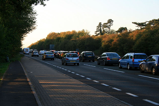 Queueing traffic on the A34