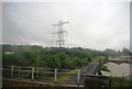 Railway line and pylon