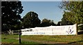 Banner on fence, Broad Oak, East Sussex