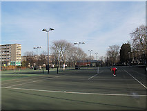 TQ3277 : Tennis courts in Burgess Park by Stephen Craven