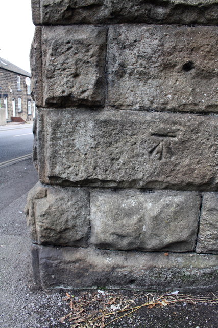 Benchmark on railway bridge, Old Mill Road