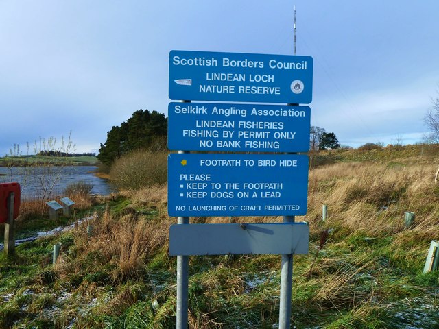 Sign at Lindean Loch