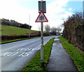 Snow warning traffic sign, Henllys Way, Cwmbran