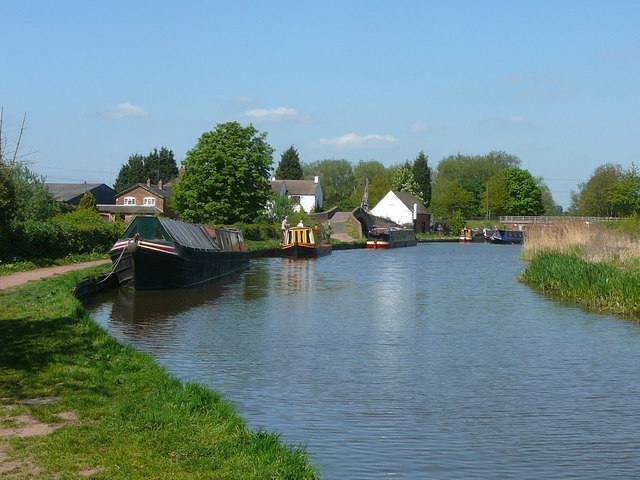 The Trent & Mersey Canal close to the junction with the  Staffordshire & Worcestershire Canal