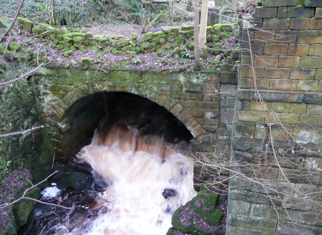 Culvert under ruined mill, Cragg Vale