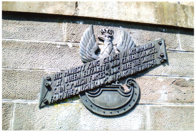 Polish plaque in Market Street, Forfar