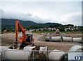 Laying drainage pipes on a building site in Castlewellan Road