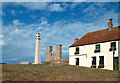 TR2269 : The Church, The Cross and The Pub, Reculver by Des Blenkinsopp