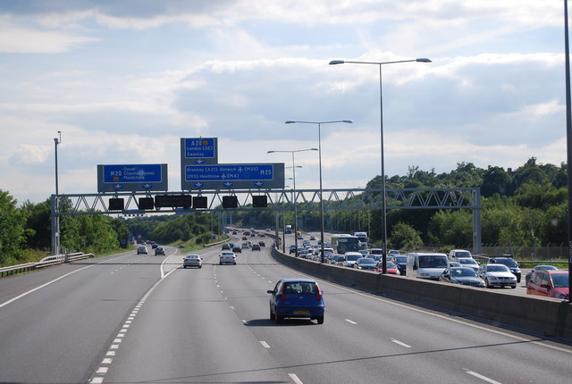 Junction 3, M25 (M20) © N Chadwick :: Geograph Britain and Ireland