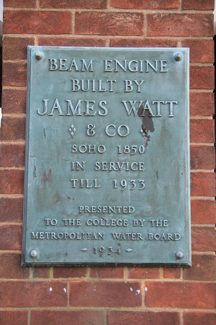 Loughborough University - plaque on beam engine.