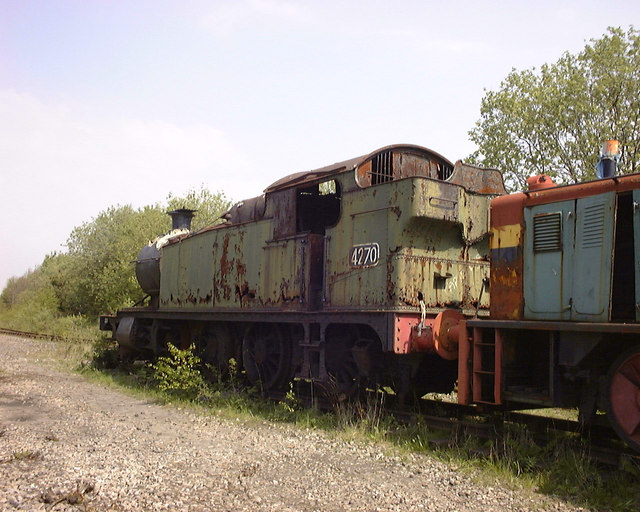 Rusting GWR locomotive at Swansea Vale Railway