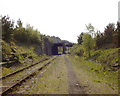 Railway viaduct carrying the Great Western mainline over the derelict Swansea Vale Railway