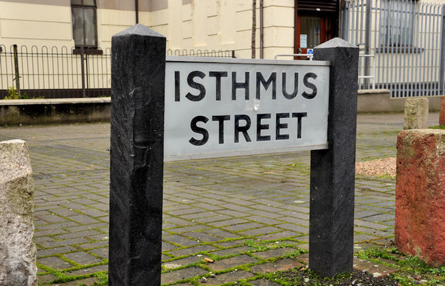 Isthmus Street sign, Belfast