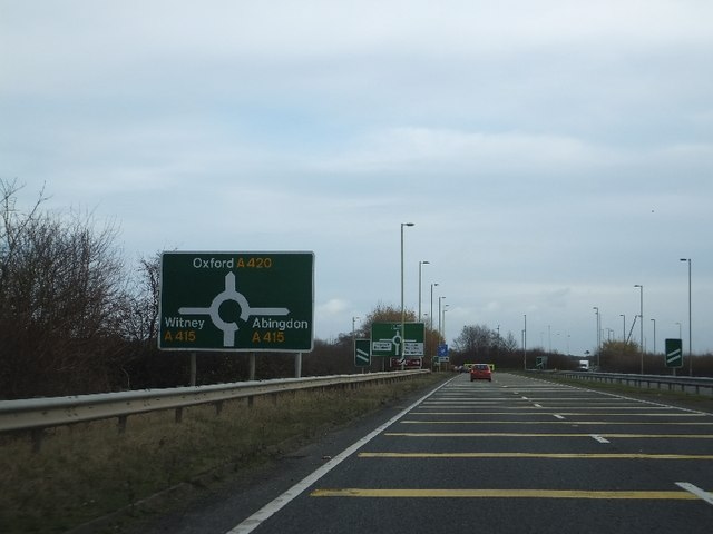 A420/A415 roundabout near Kingston... © David Smith :: Geograph Britain ...