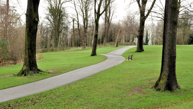 Park seat and path, Belfast (2)