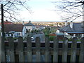 View over part of Meliden from the old railway trackbed bridge