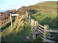 Junction of waymarked footpaths on Prestatyn Hillside