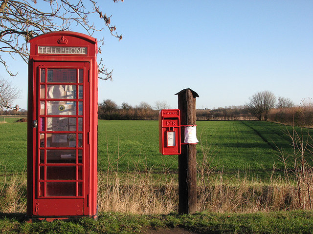Long Meadow: telephone and post boxes