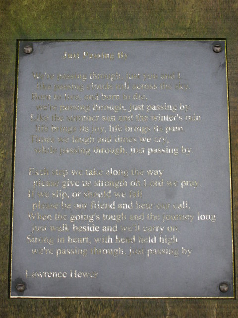 Plaque with a poem by Lawrence Hewer on... © Mike Quinn :: Geograph ...