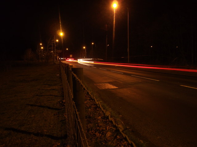 Night view of the A2 London Road © David Anstiss :: Geograph Britain ...