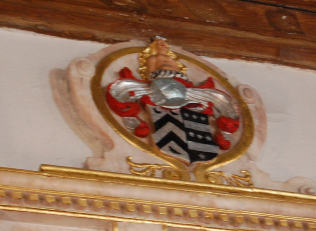 Crest on Tanfield Memorial, St Margaret's church