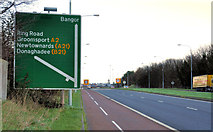 J4880 : Advance direction sign, Bangor by Albert Bridge