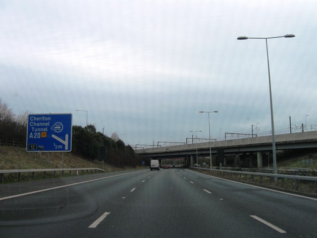 M20 approaching Junction 12 © Alex McGregor cc-by-sa/2.0 :: Geograph ...