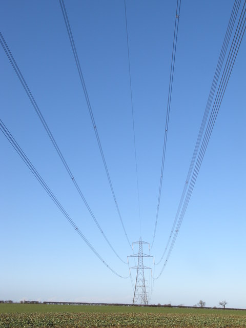 Power lines near High Holborn farm