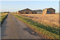 TF1639 : Farm buildings by North Drove by J.Hannan-Briggs