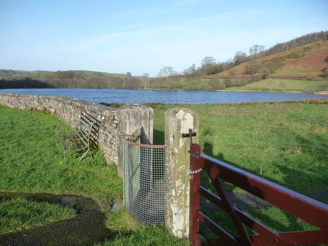 View of the lake from near Talley Abbey ruins
