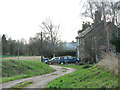 Cottages beside the lane to Burstall Hall