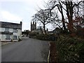 Approaching Widecombe village centre from the South