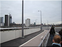 TQ3884 : Buildings and railway lines in Stratford, viewed from Westfield Way #2 by Robert Lamb