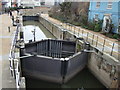 Lock on the River Lea, viewed from the towpath