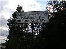 NN7098 : Sign for Banchor cemetery, Newtonmore by Stephen Stachowiak