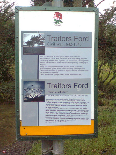 Information board at Traitor's Ford