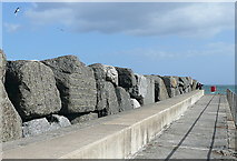 NZ7819 : Staithes northern breakwater by Graham Horn