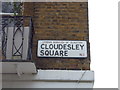 TQ3183 : Street sign, Cloudesley Square N1 by Robin Sones