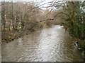 Rhymney River downstream from Forge Bridge, Machen