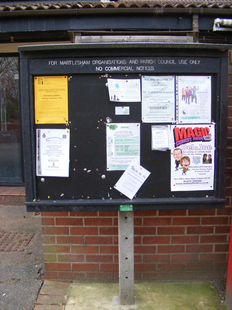 Martlesham Village Notice Board in The Square