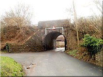 ST2089 : Former railway bridge near White Hart Inn, Machen by Jaggery