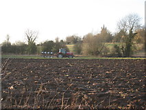 SK7454 : Ploughing at Upton by Jonathan Thacker