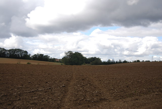 Bridleway across a ploughed field