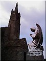 W8060 : Angel gravestone at the Church of St Matthew's ruin by Hywel Williams