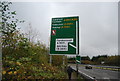 SU8854 : Road sign above the Blackwater Valley Path by N Chadwick