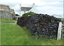 HU3914 : Peat stack at Shetland Crofthouse Museum by Rob Farrow