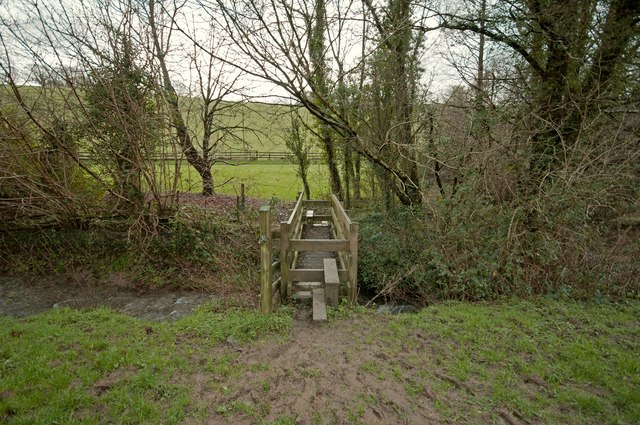 A footbridge on Coney Gut at Coombe Farm