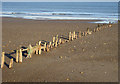 NZ8612 : Remnants of a timber groyne by Pauline E