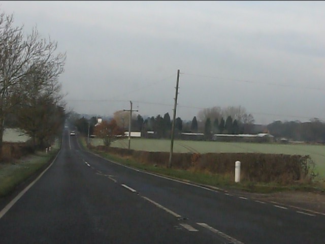A458 at the access for Little Barnsley Farm